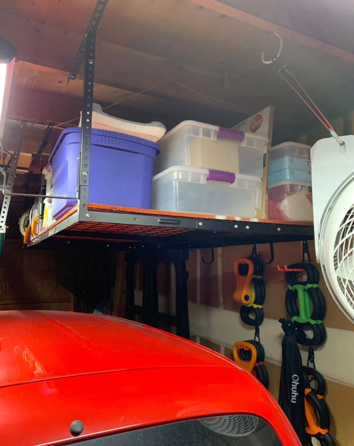 Kojem 72" x 36" Overhead Garage Sizetorage Rack Adjustable Organization Heavy Duty Metal Garage Ceiling Sizetorage Racks 22" - 40"