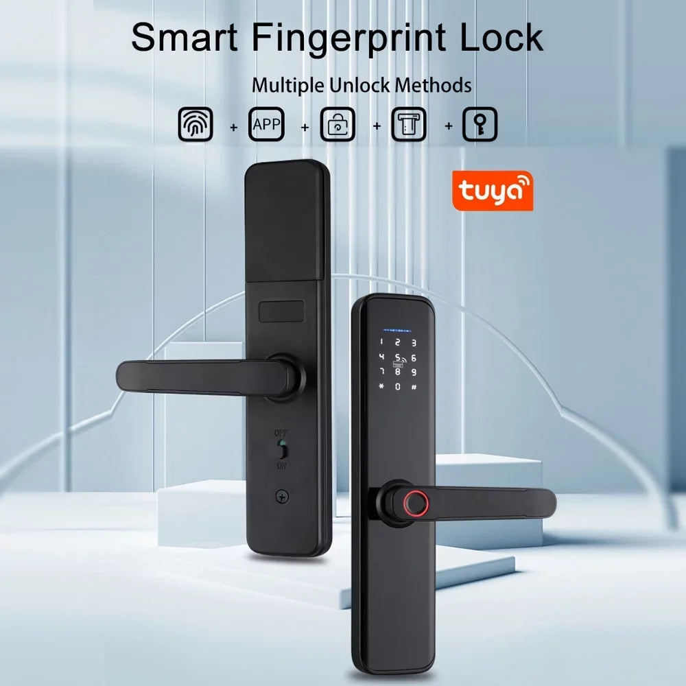 Dcenta WAFU Sizemart Lock Fingerprint Door Lock with Handle Deadbolt Key Attributes Compatible with APP