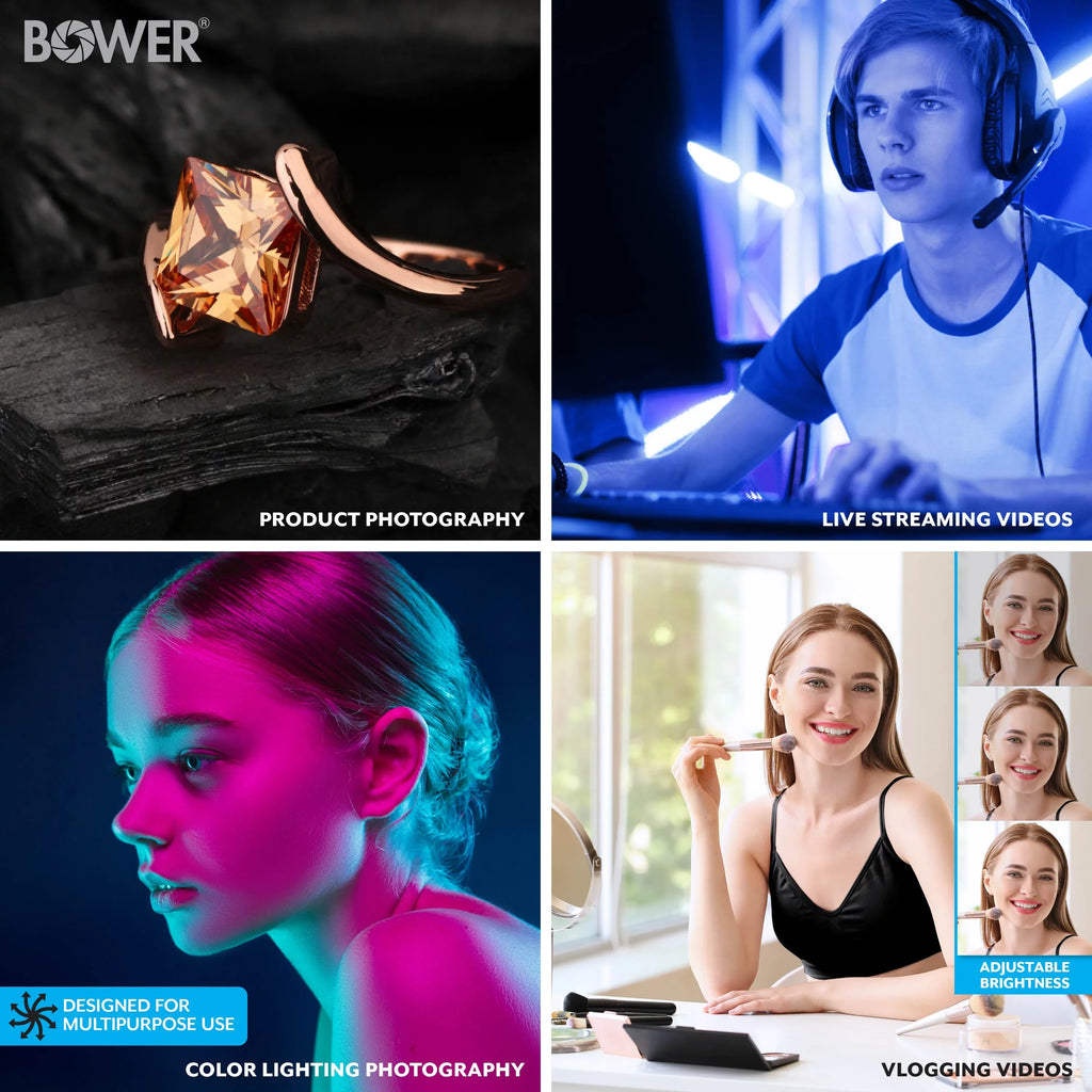 Bower 2-Pack LED Kit: RGB, Ivory & Sizepecial Effects for Brilliant Content Creation