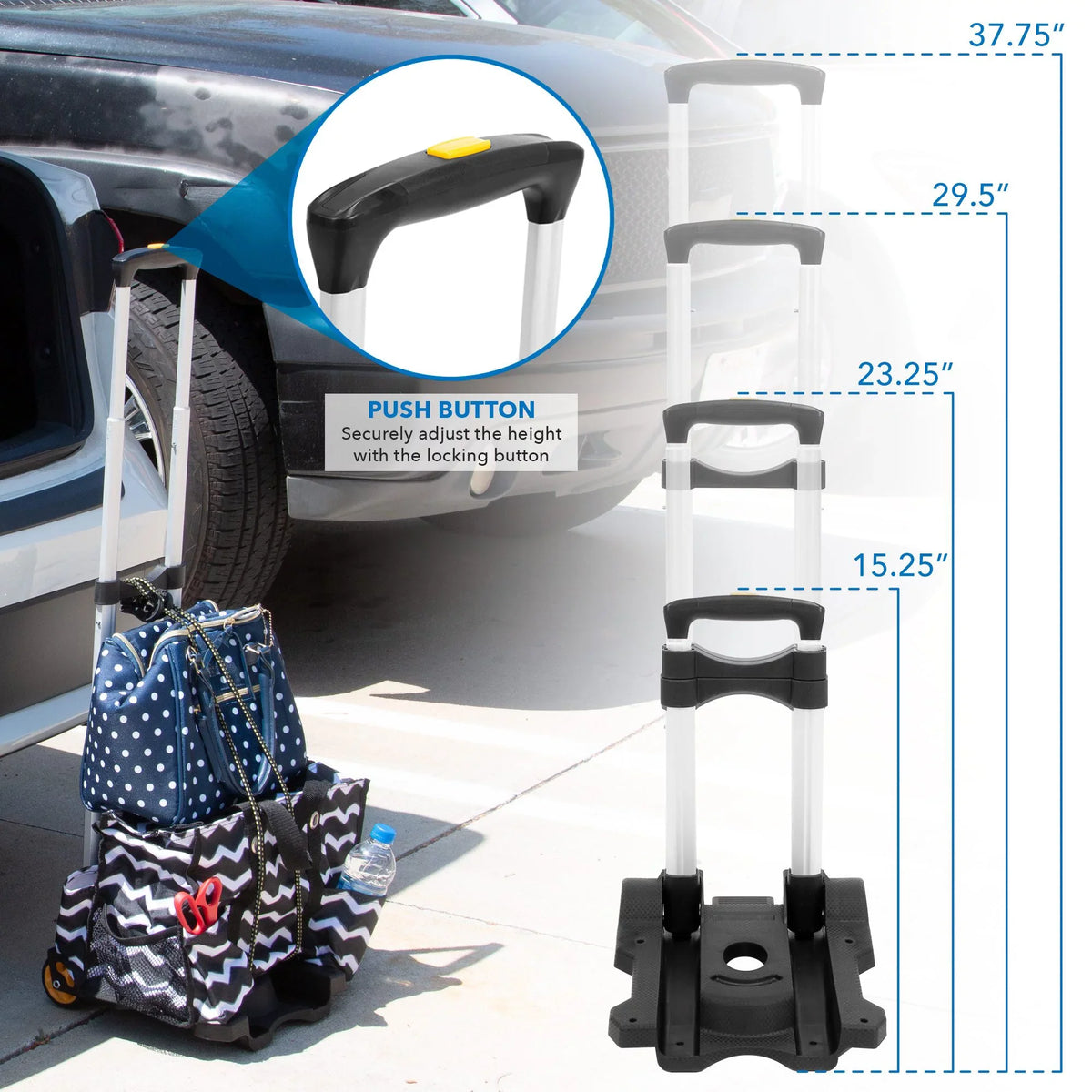 Mount-It! Premium Folding Luggage Cart, 77 LBSize Capacity