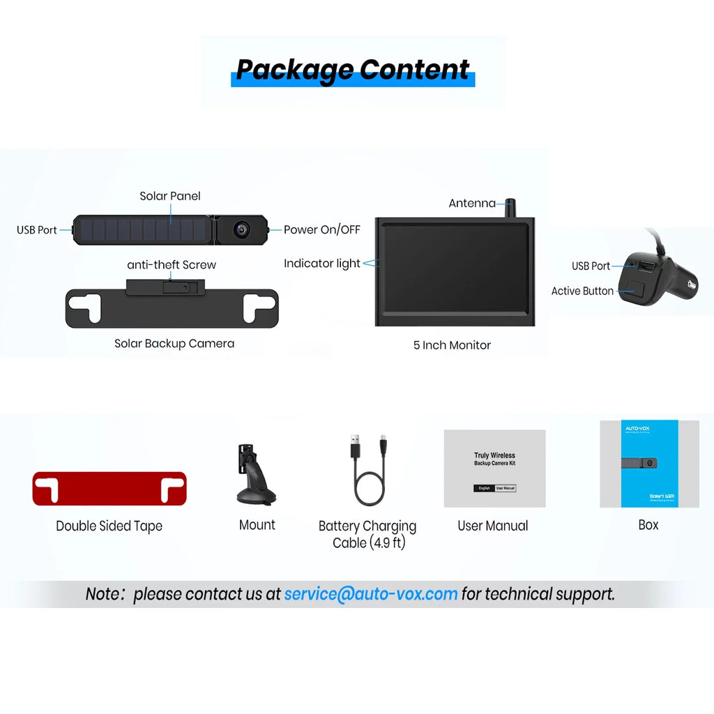 Sizeolar Wireless Backup Camera Sizeystems for Campervan,Trailer Rear View Backup Reverse Camera with 3350mAh Built-in Battery