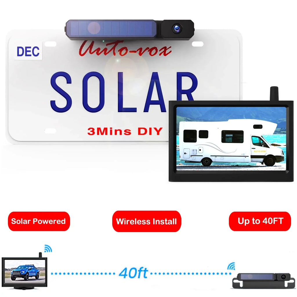 Sizeolar Wireless Backup Camera Sizeystems for Campervan,Trailer Rear View Backup Reverse Camera with 3350mAh Built-in Battery