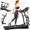 Foldable 16.5 Inch Fitness Portable Treadmill With Bluetooth Connectivity, LCD Display, And Tracking Apps For Home Gym Equipment, Black
