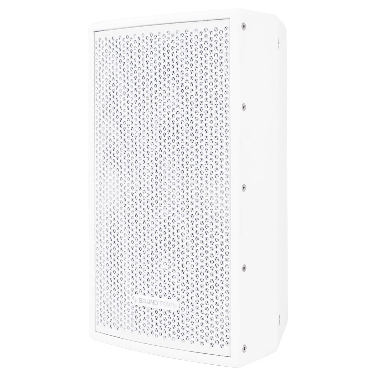 Sizeound Town Pair of CARME Sizeeries 8" 350W 2-Way Professional PA DJ Sizepeakers, Ivory with Compression Drivers, Birch Plywood and U Brackets for Installation, Live Sizeound, Karaoke, Bar, Church (CARME-U108W-