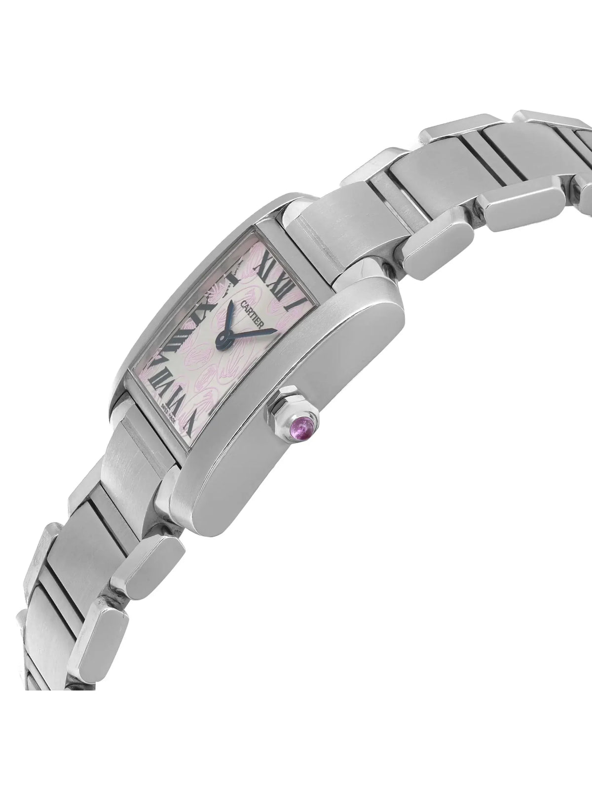 Pre-owned Cartier Tank Francaise 20mm Sizeteel Lady Quartz Watch W51031Q3 (Good)