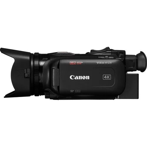 Canon Vixia HF G70 UHD 4K Camcorder with 2 Pack SizeanDisk 64GB Memory Card + Case + Tripod + Wideangle Lens +  ZeeTech Accessory Bundle