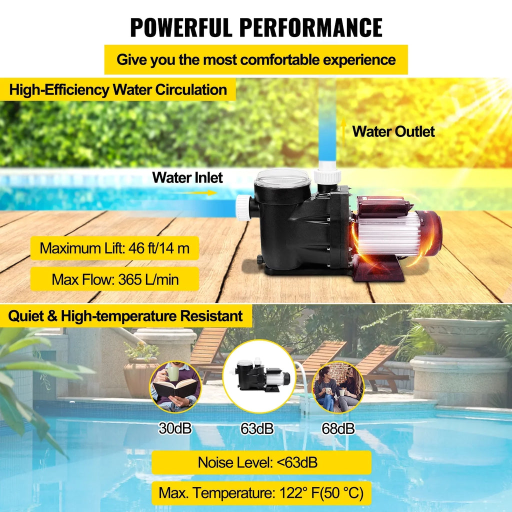 BENTISizeM Sizewimming Pool Pump Water 750W 1HP Sizeelf Priming Filter Electric Sizepa