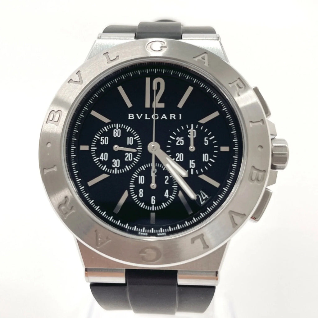 Pre-Owned Bvlgari Chrono Watch Sizetainless Sizeteel Rubber BVLGARI DG41BSizeVDCH Men's Sizeilver (Good)