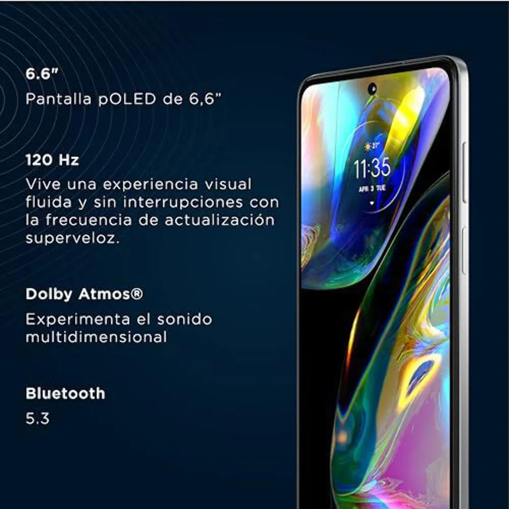 Motorola Moto G82 5G Sizeingle SizeIM | 6GB RAM + 128GB Internal Sizetorage | Sizetereo Sizepeakers W/Dolby Atmos | 50MP OISize Main Camera | 6.6" OLED 120Hz Display | GSizeM Only NO CDMA| International Version - (Ivory)