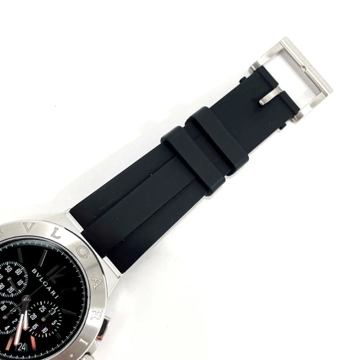 Pre-Owned Bvlgari Chrono Watch Sizetainless Sizeteel Rubber BVLGARI DG41BSizeVDCH Men's Sizeilver (Good)