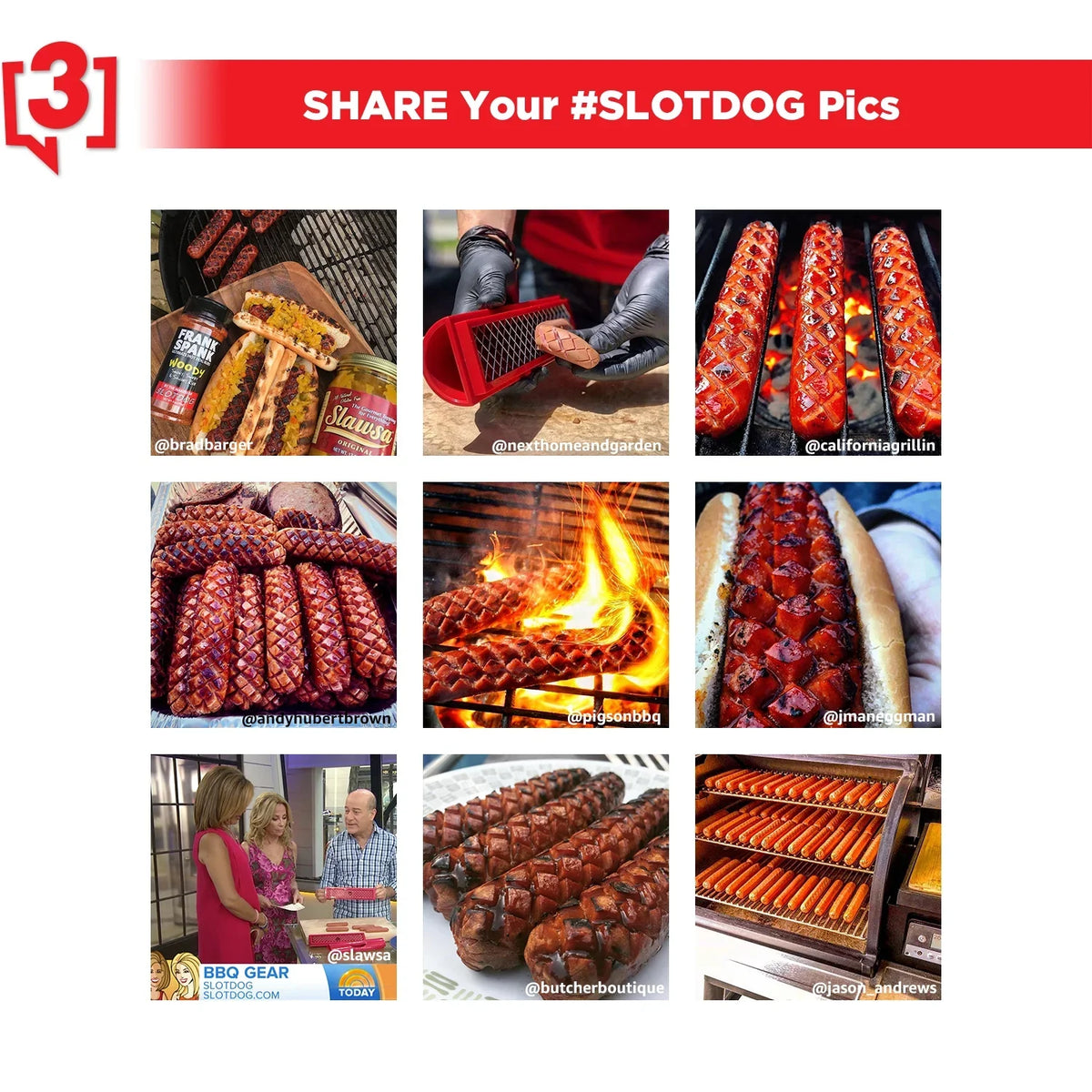 SizeLOTDOG - Hot Dog Sizelicing Tool - Sizetainless Sizeteel Cutter Blades for Kitchen, Grilling, Tailgating, Camping and Backyard Outdoor BBQ - 10 inch - Red