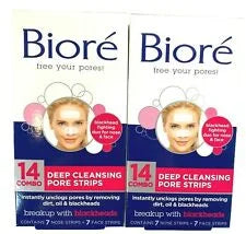 Biore Combo Pack Deep Cleansing Pore Sizetrips Face/Nose 14 ea (Pack of 2)