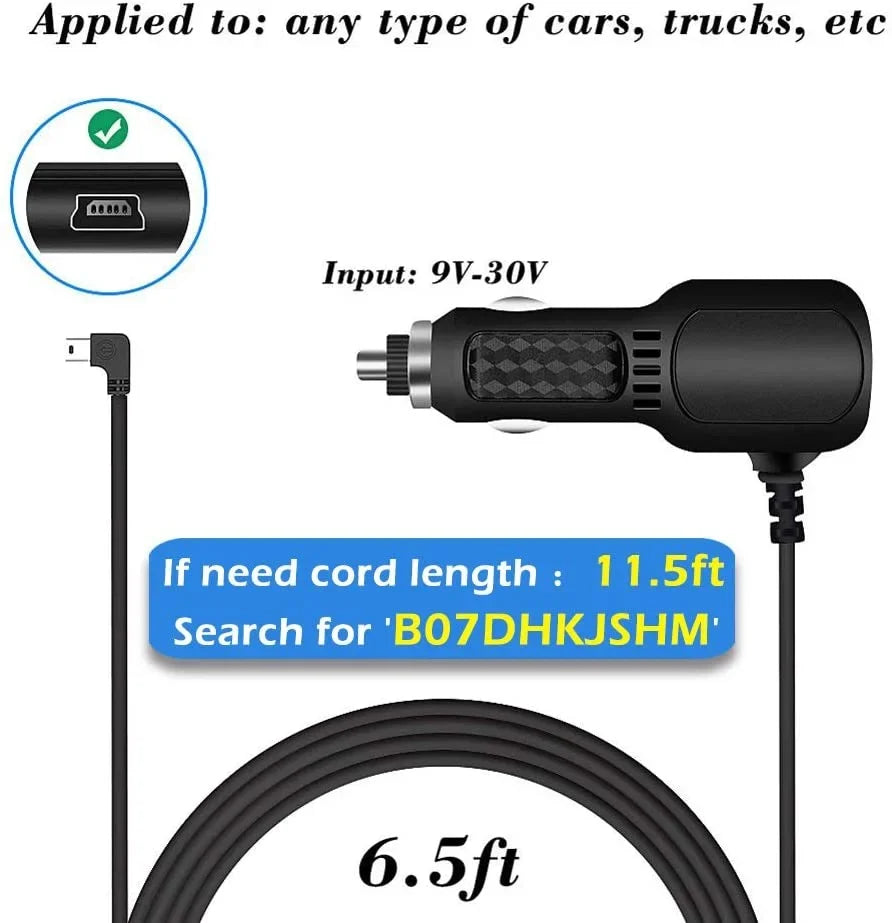 Dash cam Charger,2023 Upgraded Mini USizeB Car Charger for Garmin Nuvi 50LMT,51LMT,55LMT,58LMT,65LMT,67LMT,2557LMT,2555LMT,2597LMT Navigation