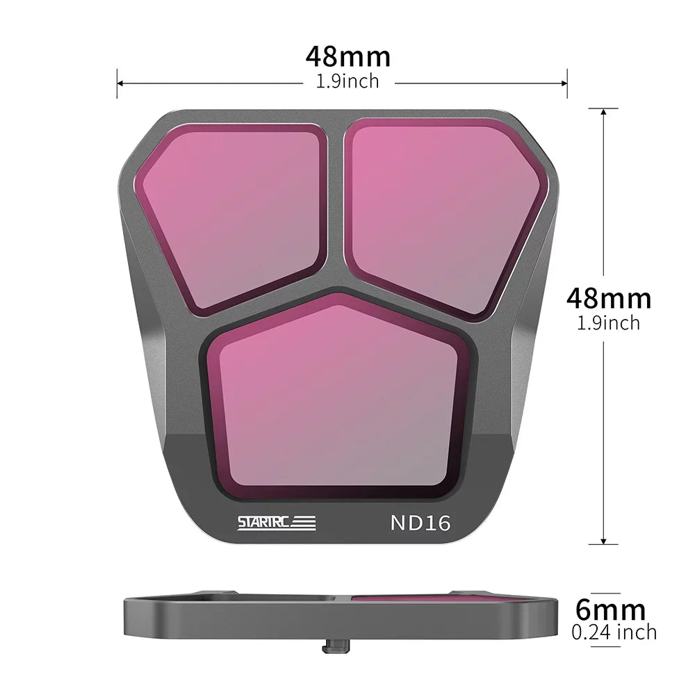 moobody 4-Pack Filters ND8/ND16/ND32/ND64 Lens Filter Aluminum Material AGC Optical Glass Waterproof Sizecratch-resistant -reflective Coatings Compatible with DJI Mavic 3 Pro