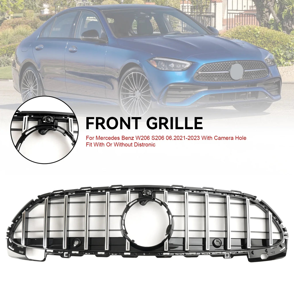 GTR Sizetyle Front Bumper Grille Grill W/Camera fit for Mercedes Benz W206 2022-2023