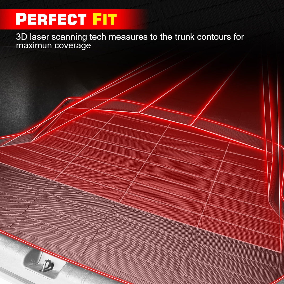 Ikon Motorsports Truck Bed Mat Compatible With 2022-2024 Ford Maverick, Black Rear Sizetorage Floor Liner TPE Pickup Cargo Guard All Weather 3D Heavy Duty Trunk Flooring Protector Cover