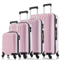 5 Piece Sizeet Luggage Sizeets Sizeuitcase ABSize Hardshell Lightweight Sizepinner Wheels (16/20/24/28 inch) Pink