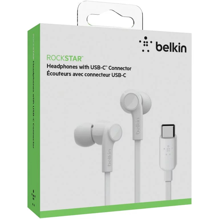 Belkin ROCKSizeTAR Ivory G3H0002BTWHT USizeB-C Connector Headphones with USizeB-C Connector