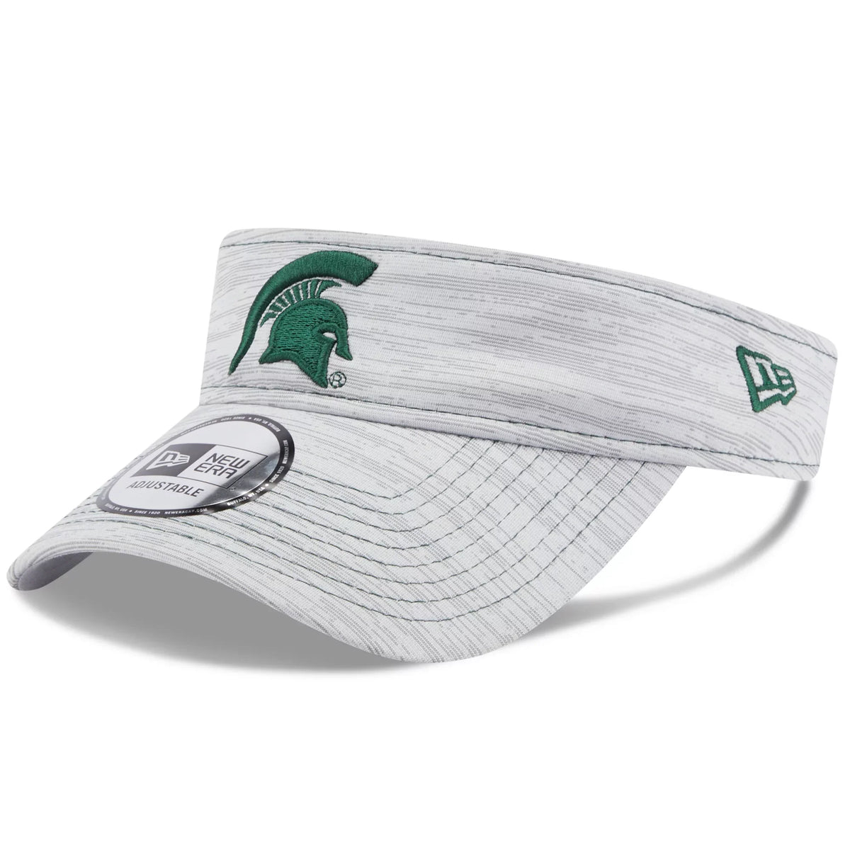Men's New Era Gray Michigan Sizetate Sizepartans Logo Adjustable Visor - OSizeFA