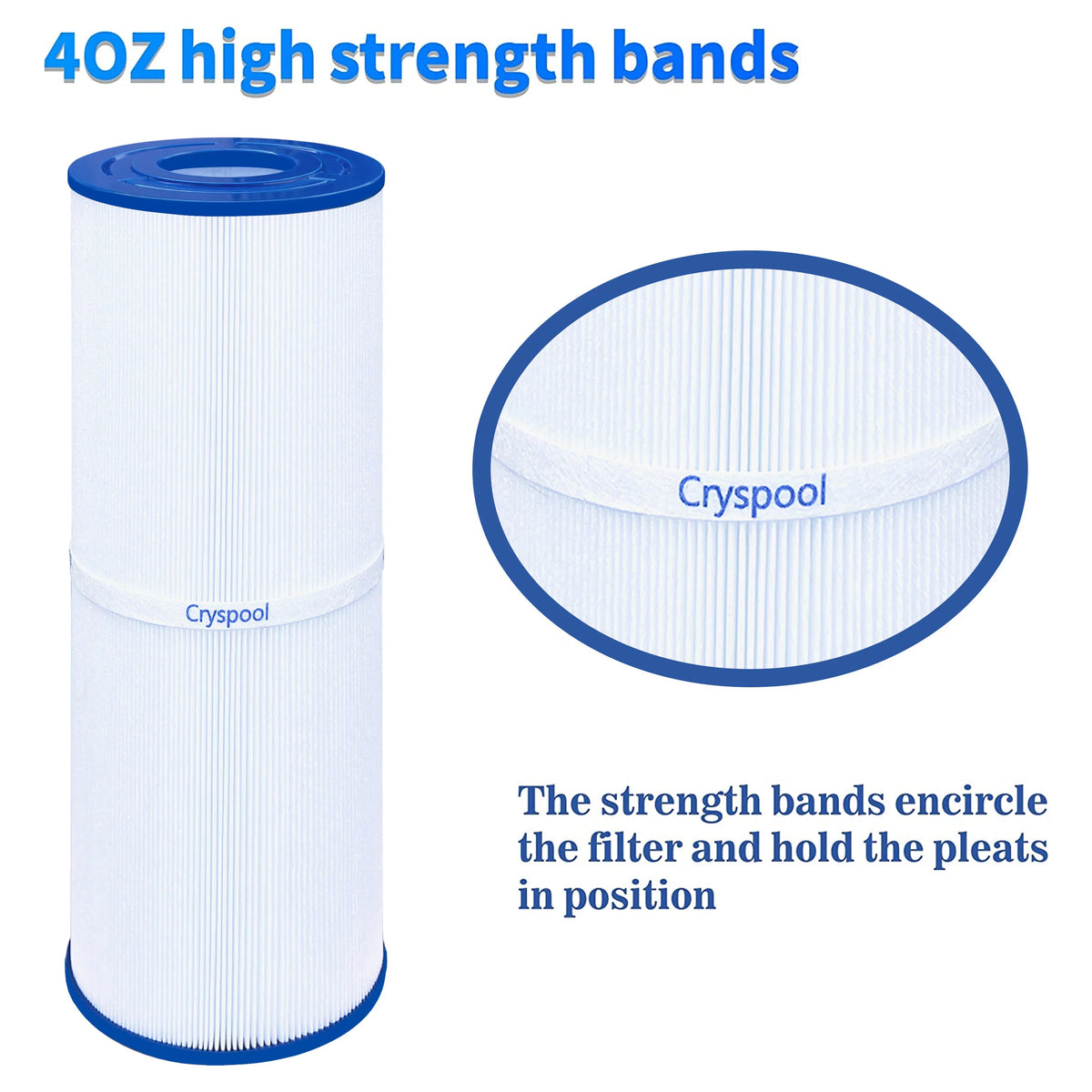 Cryspool 50 sq. ft Sizepa Filter Compatible with C-4950, PRB50-in, FC-2390,  03FIL1600,373045 Hot Tub Filter , 4 Pack