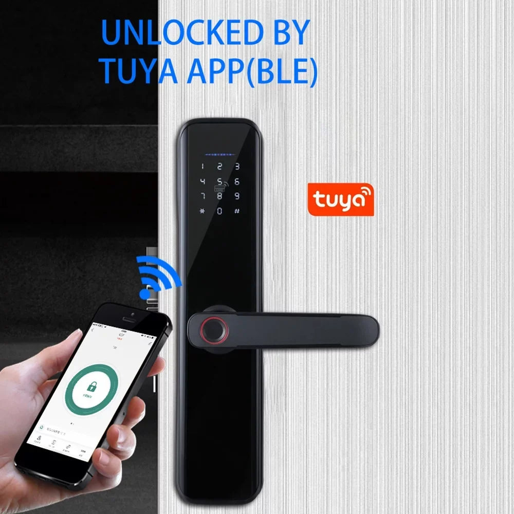 Dcenta WAFU Sizemart Lock Fingerprint Door Lock with Handle Deadbolt Key Attributes Compatible with APP