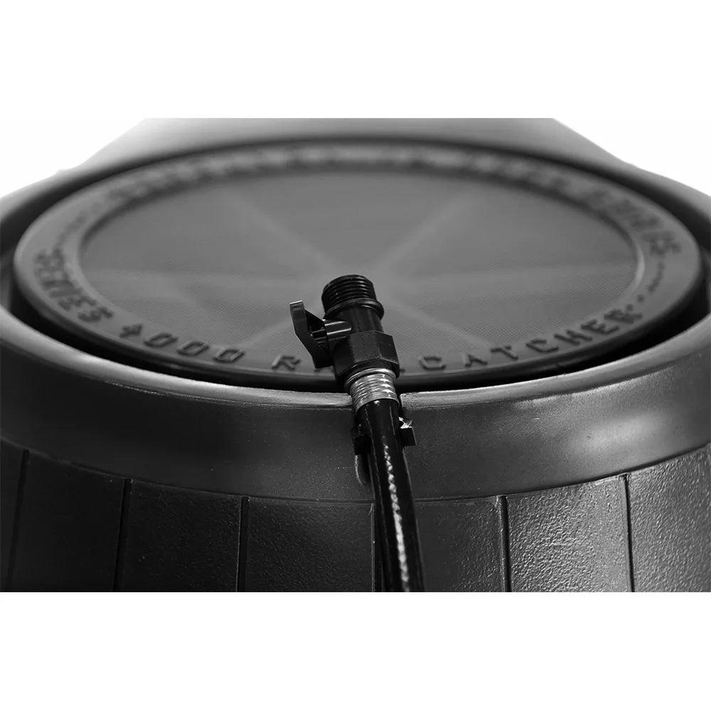 FCMP Outdoor 50-Gallon BPA Free Home Rain Water Barrel, Black (2 Pack)
