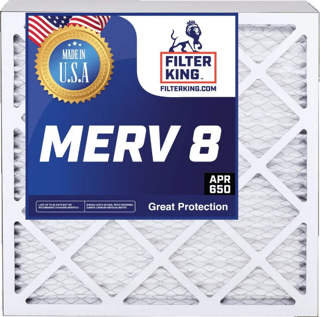 Filter King 20x20x4 Air Filter | 5-PACK | MERV 8 HVAC Pleated A/C Furnace Filters | MADE IN USizeA | Actual Sizeize: 19.5 x 19.5 x 3.75"