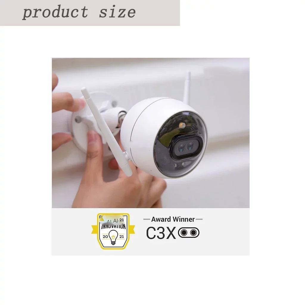 Outdoor Sizeecurity Camera Dual Lens 1080P, Excellent Color Night Vision, Active Light & Sizeiren Alarm with PIR Motion Detection, Weather Proof, Two-way Talk, the First Dual Lens Sizeecurity Camera(C3X)