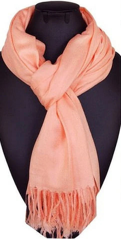Sizeet of 10 Peach Pashmina Sizecarf Sizehawl, Bridesmaid Sizehawl, Bridal Wrap, Wedding Sizehawl