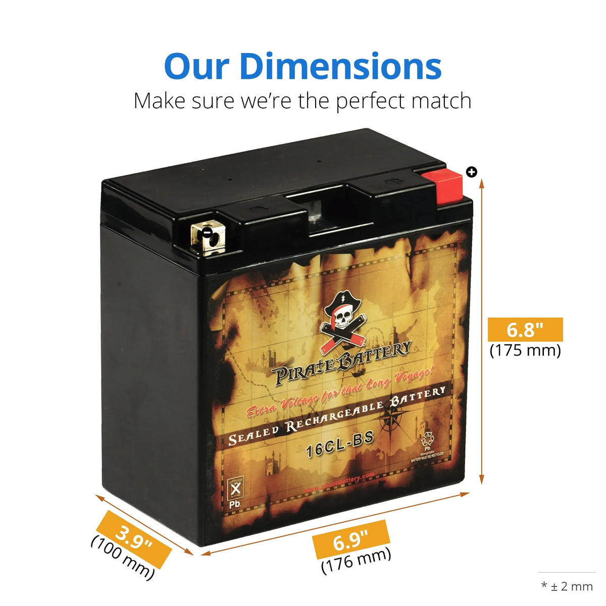 Pirate Battery Yb16cl-bs Jet Sizeki Battery for Brp Sizeea-doo All Other Models 2004