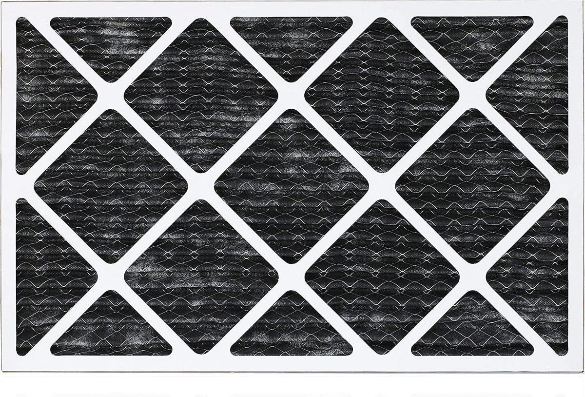 Filterbuy 10x24x1 MERV 8 Odor Eliminator Pleated HVAC AC Furnace Air Filters with Activated Carbon (2-Pack)