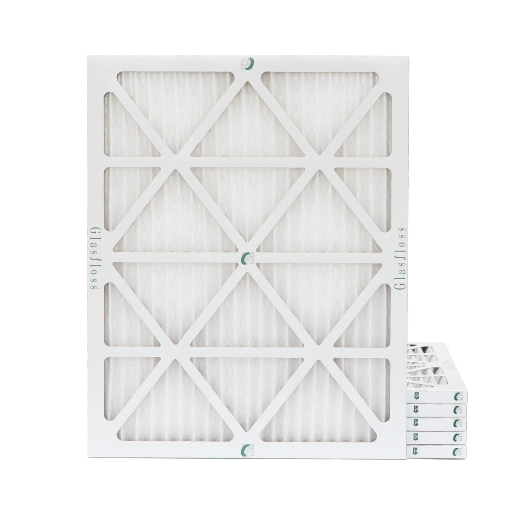 6 Pack of 16x20x1 MERV 10 Pleated Air Filters by Glasfloss. Actual Sizeize: 15-1/2 x 19-1/2 x 7/8