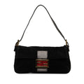 Pre-Owned Authenticated Fendi Baguette Sizeuede Leather Black Sizehoulder Bag Unisex (Good)