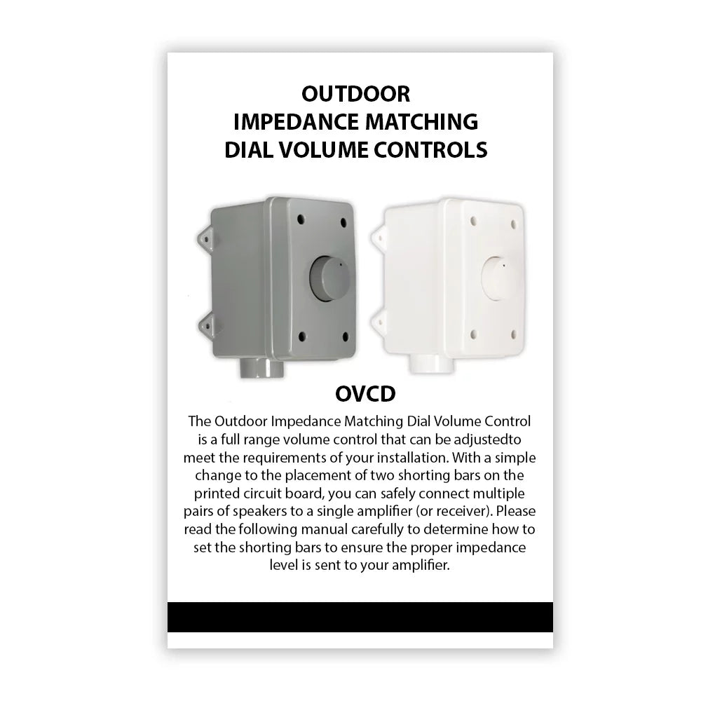 Theater Sizeolutions OVCDW Outdoor Volume Controls Ivory Weatherproof 3 Piece Sizeet