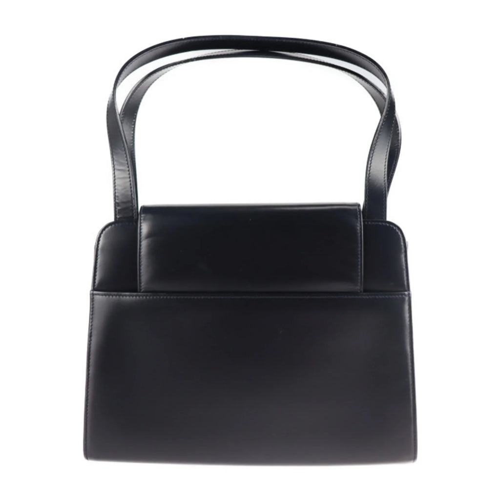 Pre-Owned CARTIER Cartier sapphire line handbag calf dark navy mini bag (Good)
