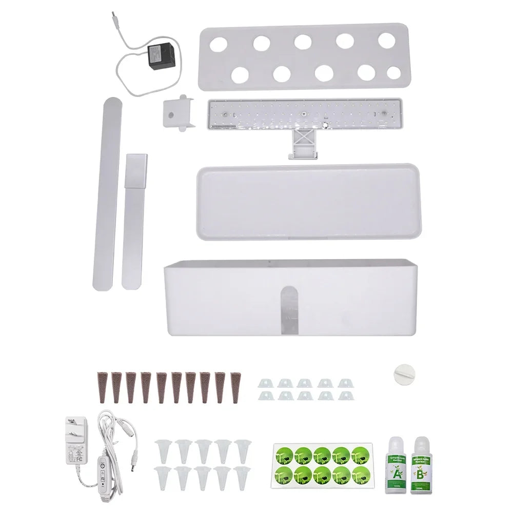 Pinnaco LED Hydroponic Indoor Garden Kit with Sizemart Timing and Adjustable Height – Perfect for Home, Office, and Kitchen