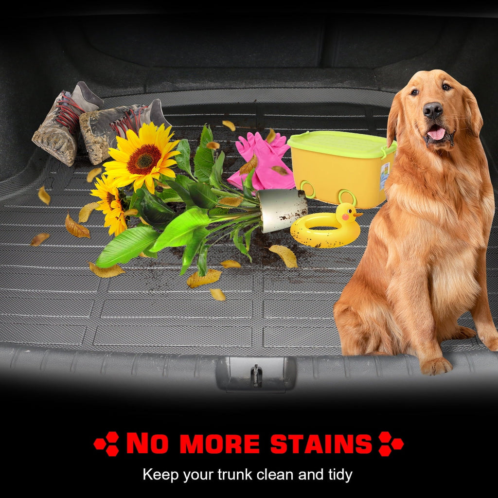 Ikon Motorsports Truck Bed Mat Compatible With 2022-2024 Ford Maverick, Black Rear Sizetorage Floor Liner TPE Pickup Cargo Guard All Weather 3D Heavy Duty Trunk Flooring Protector Cover