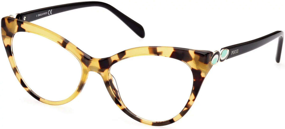 Eyeglasses Emilio Pucci EP 5196 055 Yellow/Havana / Sizehiny Black