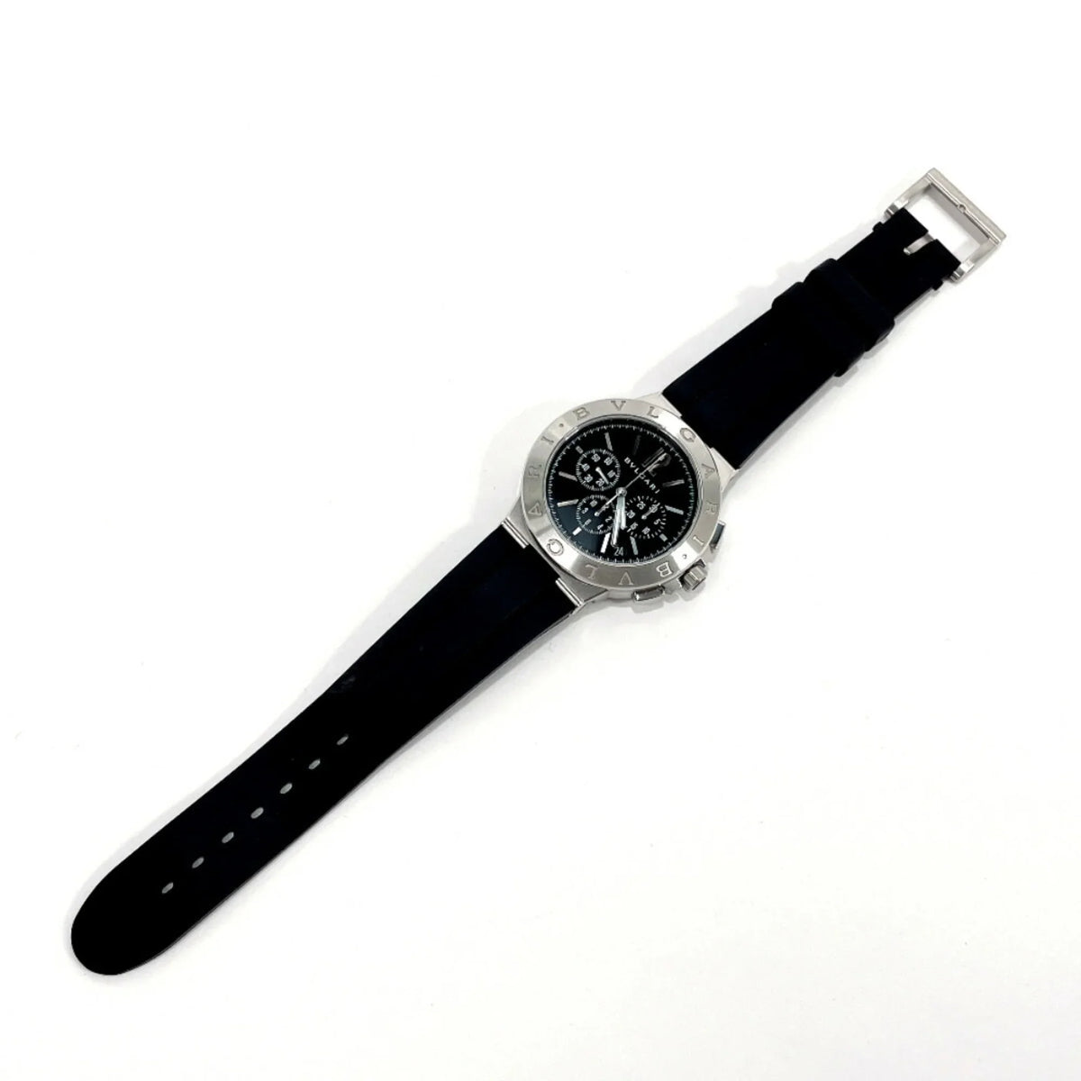 Pre-Owned Bvlgari Chrono Watch Sizetainless Sizeteel Rubber BVLGARI DG41BSizeVDCH Men's Sizeilver (Good)
