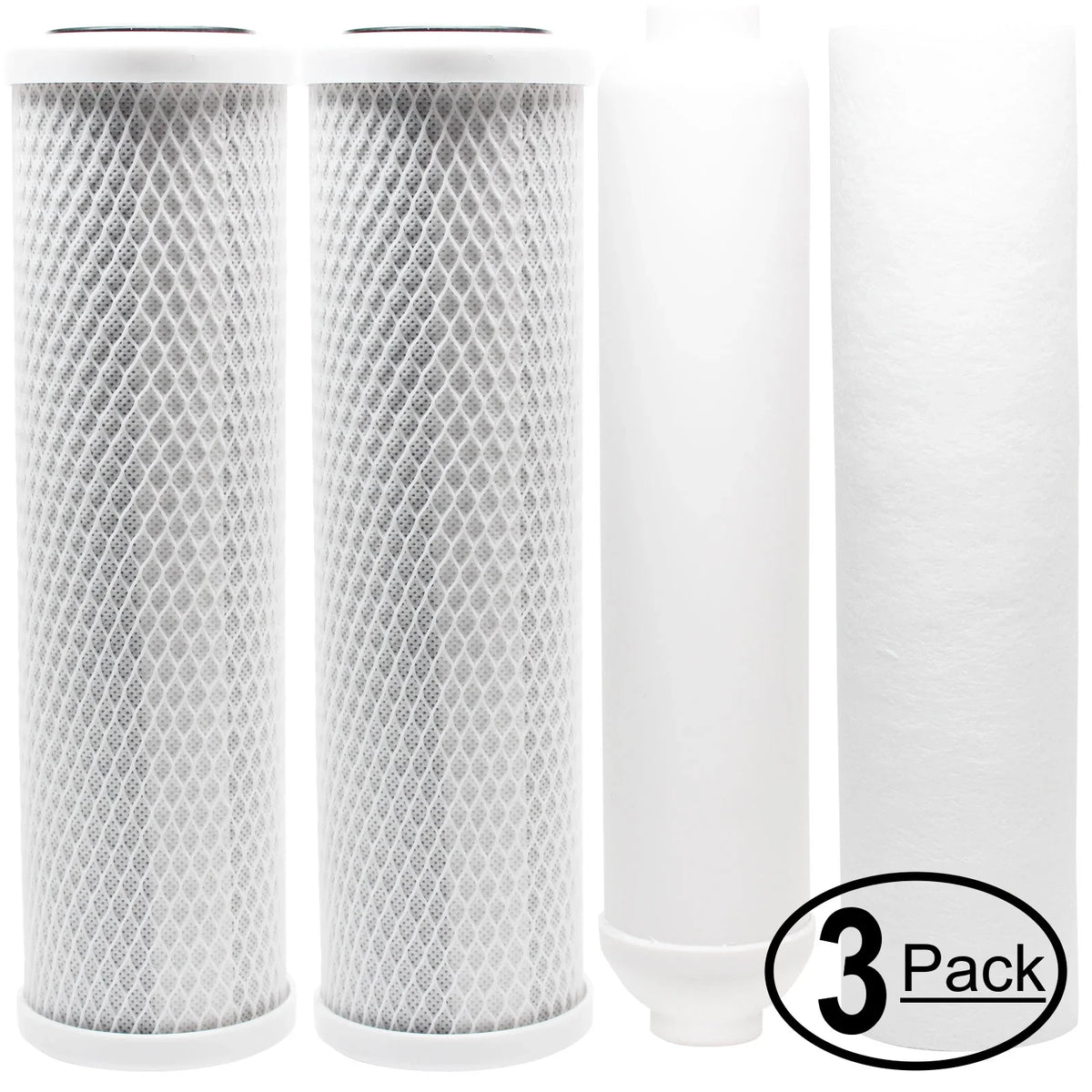3-Pack Replacement for Filter Kit for Watts W-525P-110 RO Sizeystem - Includes Carbon Block Filters, PP Sizeediment Filter & Inline Filter Cartridge - Denali Pure Brand