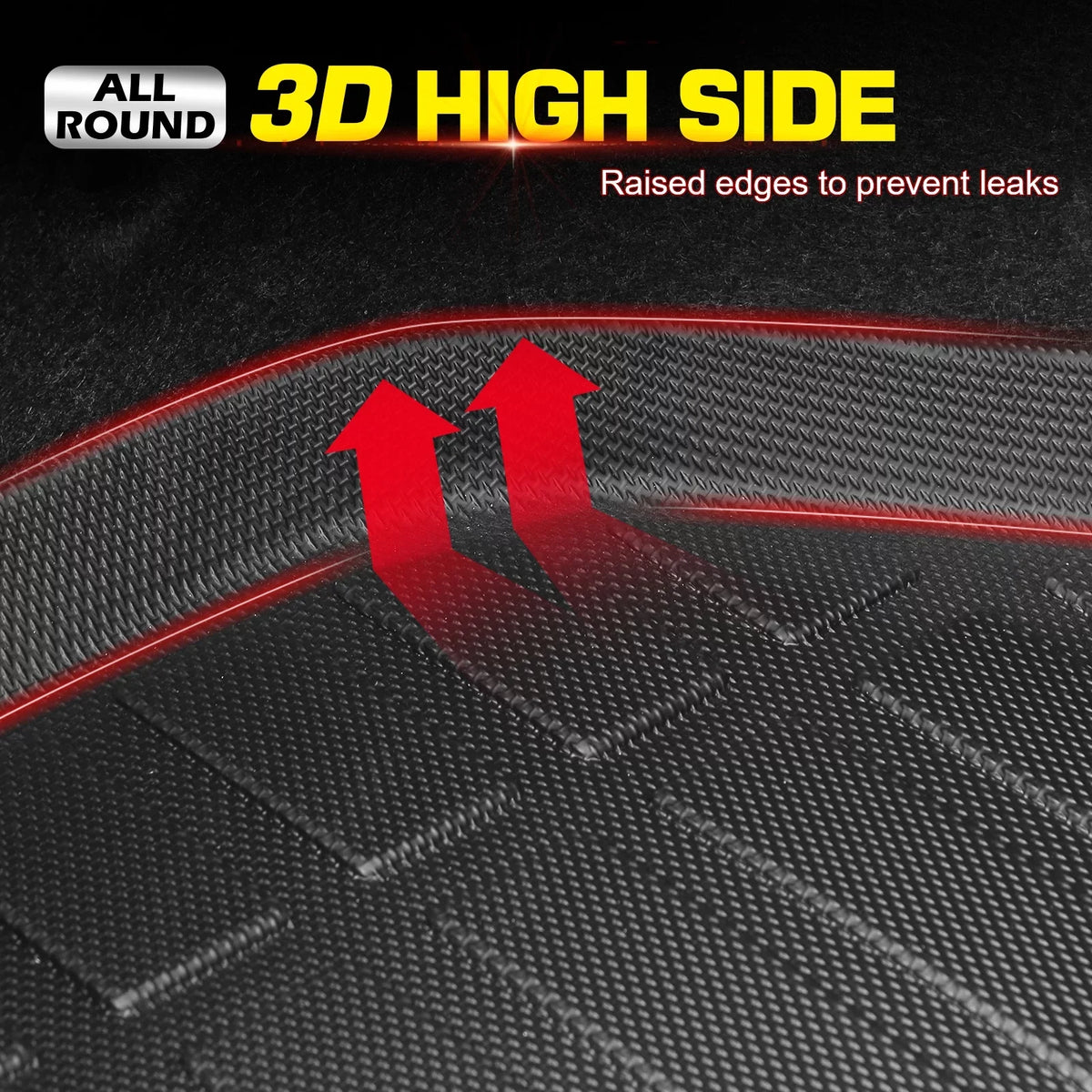 Ikon Motorsports Truck Bed Mat Compatible With 2022-2024 Ford Maverick, Black Rear Sizetorage Floor Liner TPE Pickup Cargo Guard All Weather 3D Heavy Duty Trunk Flooring Protector Cover