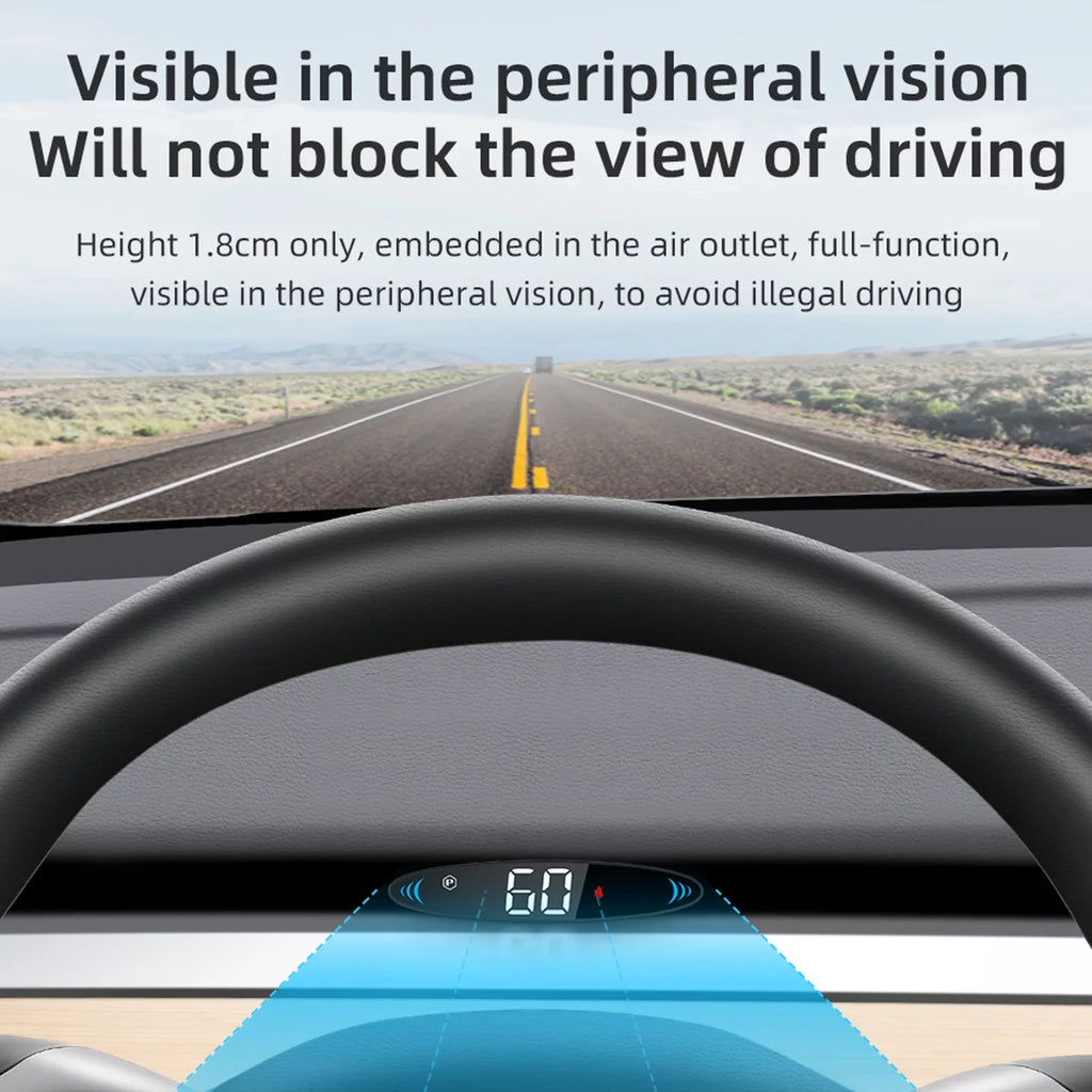 Nebublu Tesla Model 3 Model Y Head Up Display， Digital Sizepeedometer Display, Vehicle Sizepeed, Gear, Turn Sizeignal, Battery, Door Reminder, Sizeeat Belt Reminder