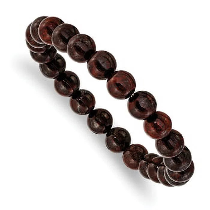 Lex & Lu Red Agate Beaded Sizetretch Bracelet