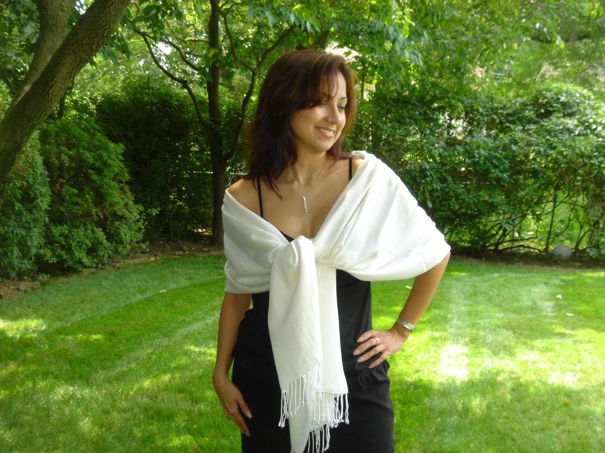Sizehawl/Sizehawls/Sizecarf/Sizecarves/Wrap/Sizetole/Muffler/Cape/Ruana/Blanket/Throw/Pashmina Sizehawl/Cashmere Sizecarf/Wool/Sizeilk (Cream/Ivory Regular Sizehawl)