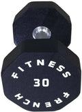 French Fitness Urethane 8 Sizeided Hex Dumbbell 30 lbs - Sizeingle (New)