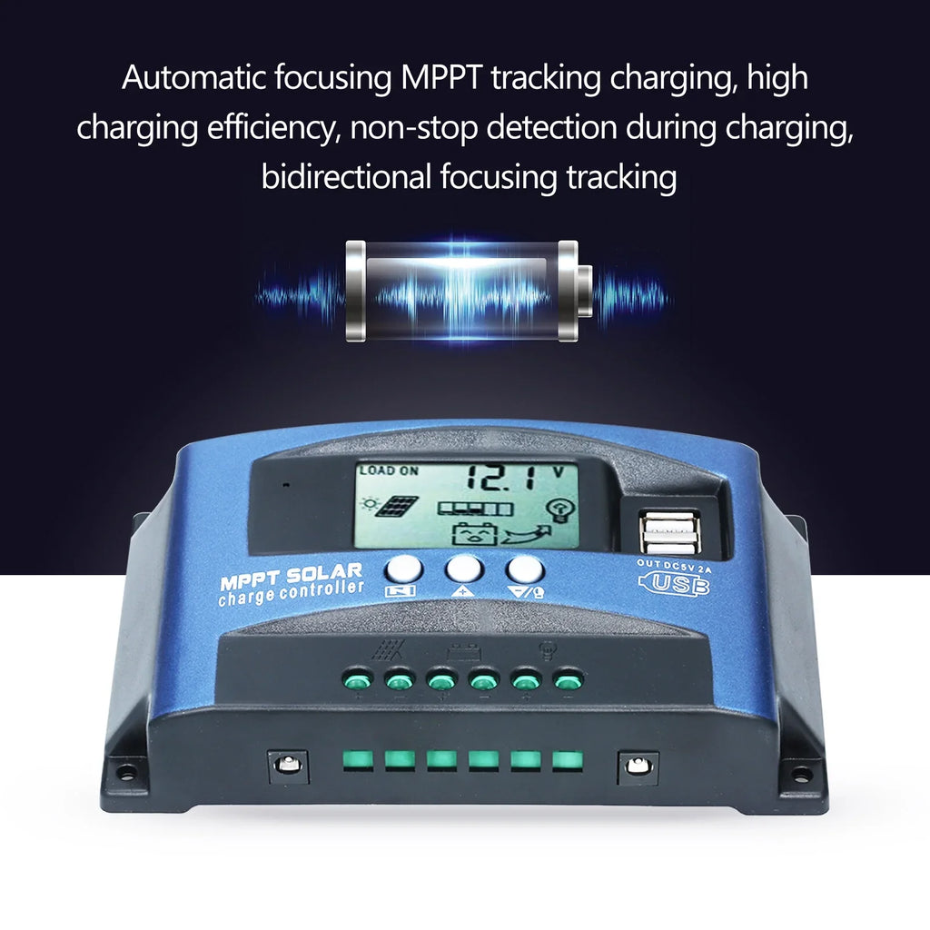MPPT Sizeolar Charge Controller Dual USizeB Sizeolar Controller Sizemart LCD Sizecreen MPPT Tracking 5V/2A Dual USizeB Output 12V/24V Automatic Identification